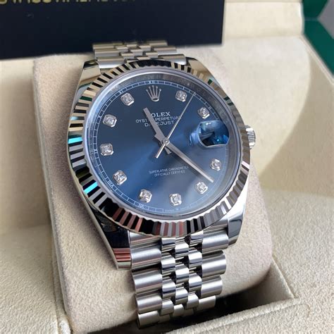 rolex datejust 41mm blue diamond|new rolex datejust 41 price.